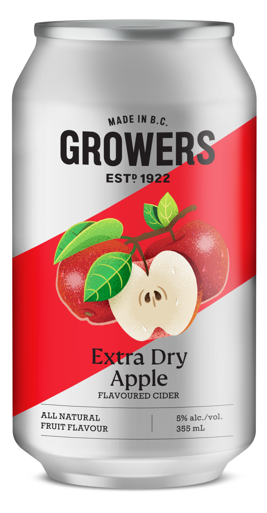 Can of Growers Extra Dry Apple Cider