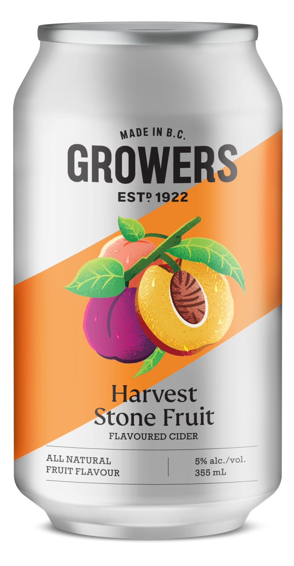 Can of Growers Harvest Stone Fruit cider