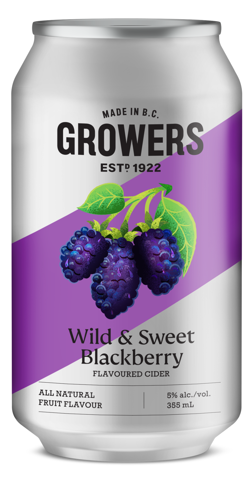 Can of Growers Wild & Sweet Blackberry cider