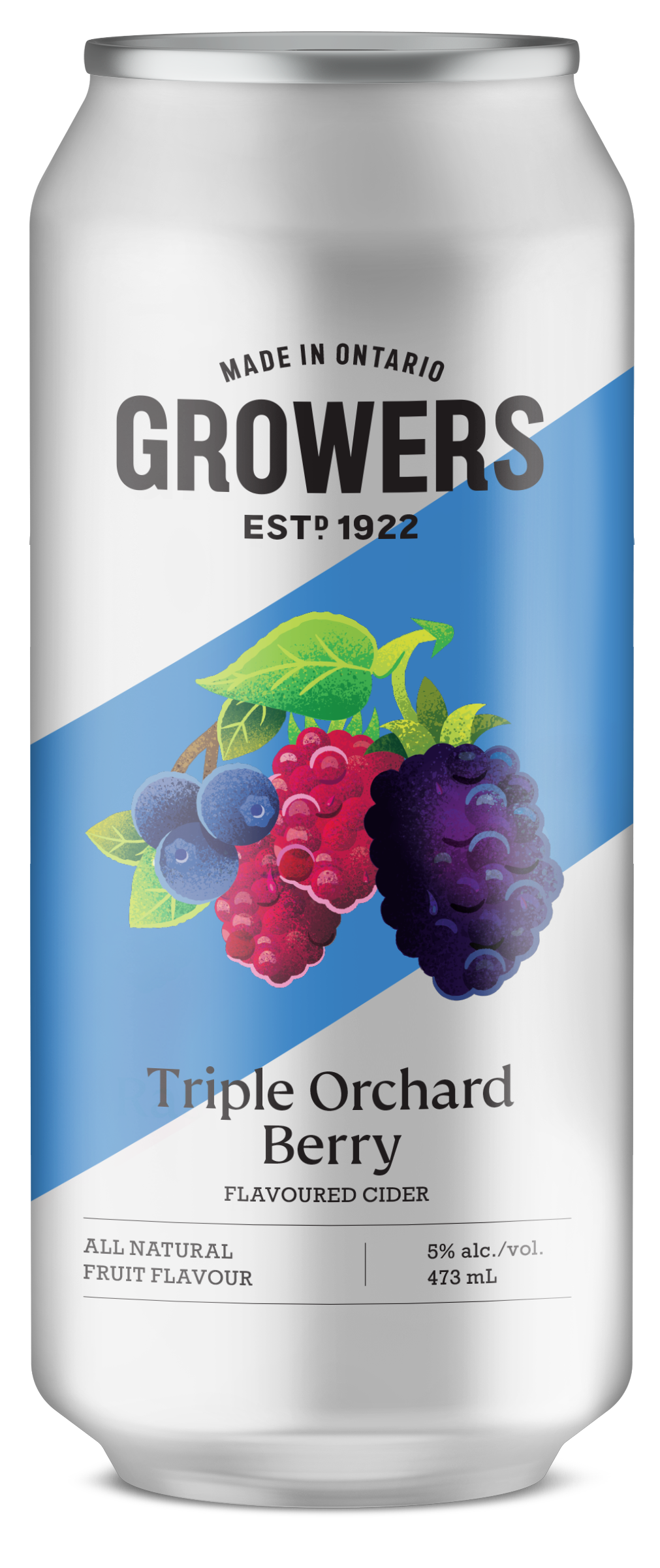 Can of Growers Triple Orchard Berry cider