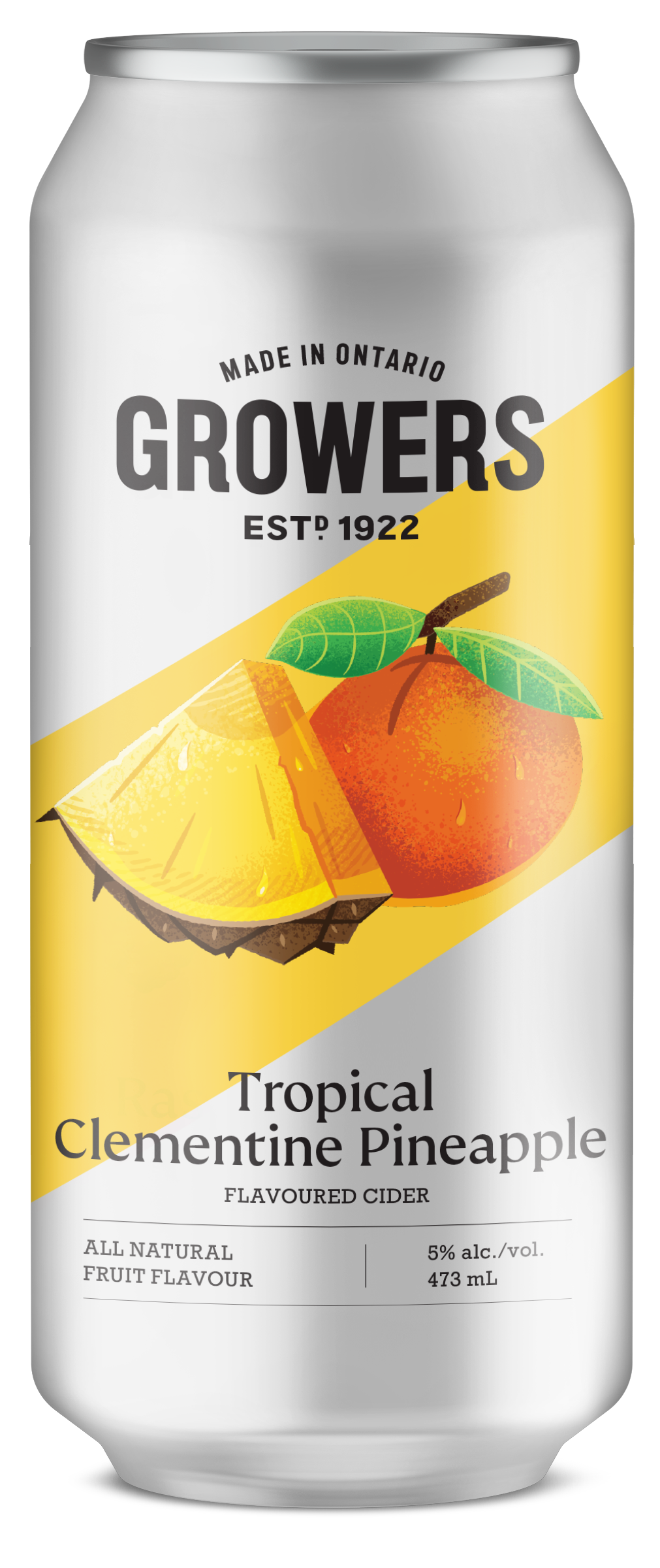 Can of Growers Tropical Clementine Pineapple cider