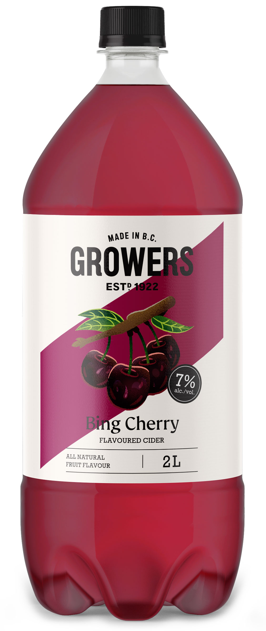 Bottle of Growers Bing Cherry cider