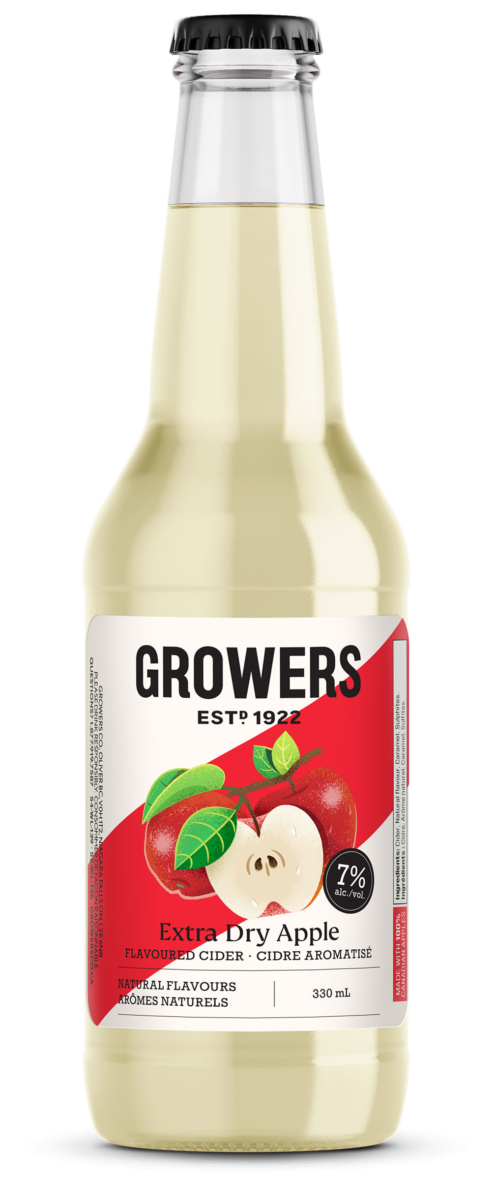 Bottle of Extra Dry Apple Growers Cider
