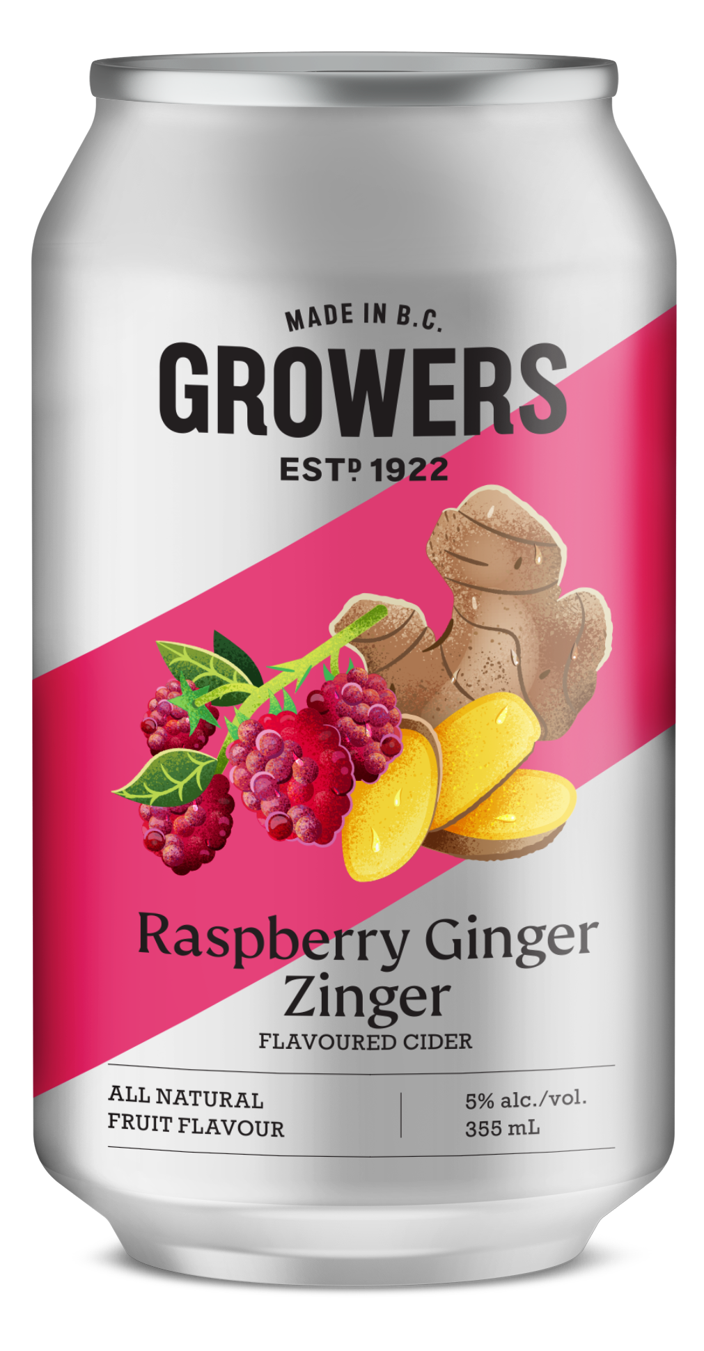 Can of Raspberry Ginger Zinger Growers cider