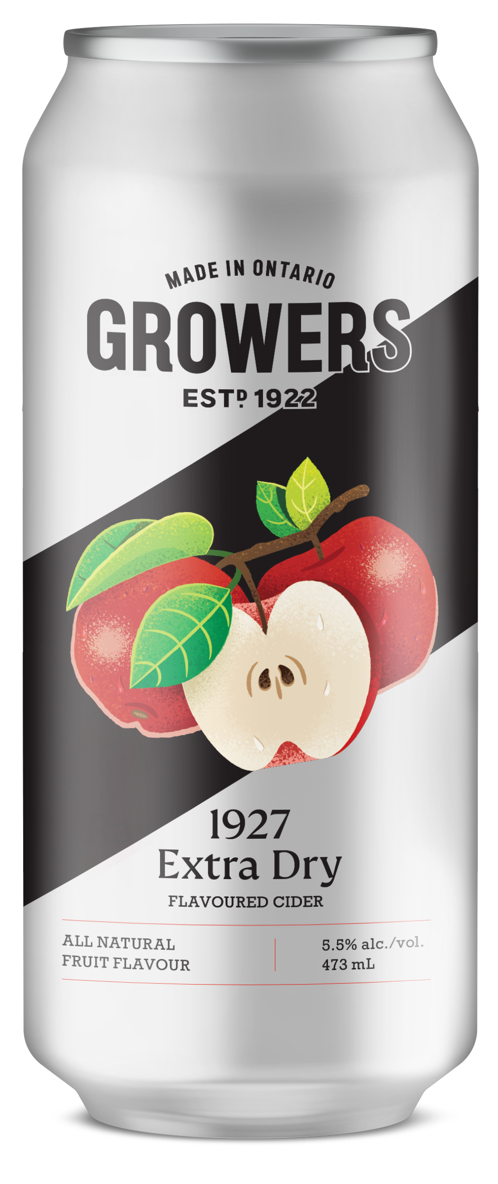 Can of 1927 Extra Dry flavored Growers cider