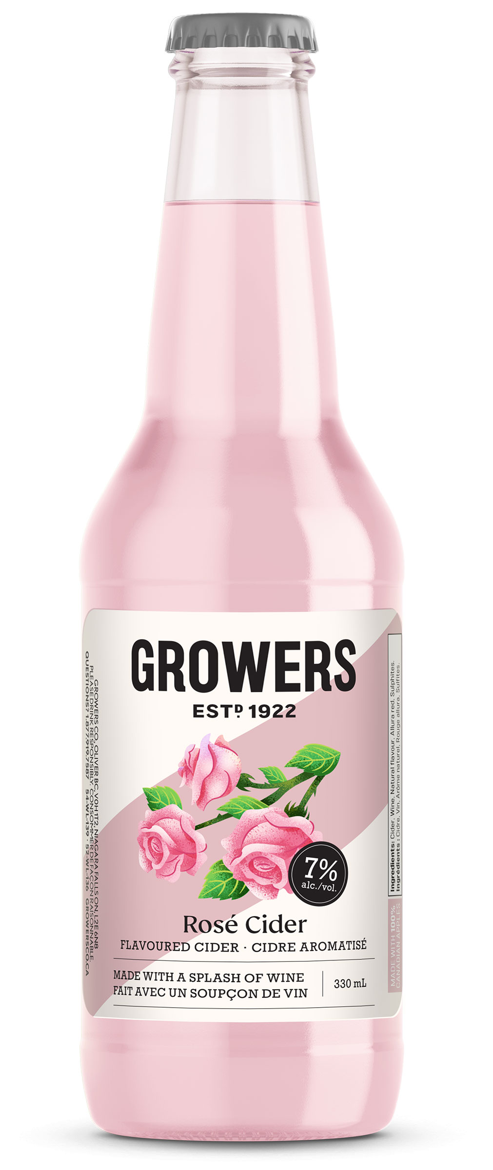 Bottle of Growers Rose Cider