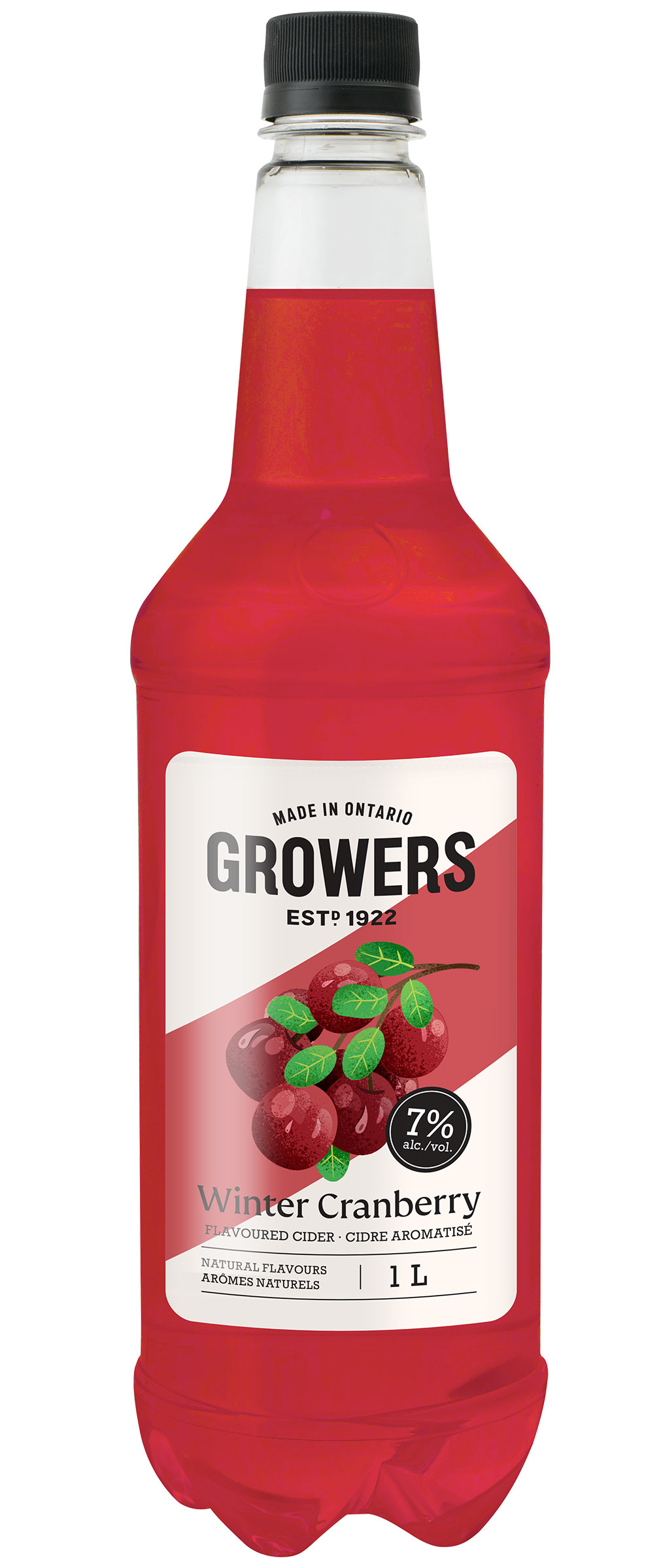 Bottle of Winter Cranberry Growers cider